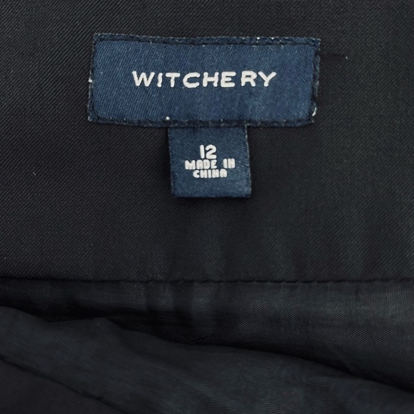 Witchery Black Bow Pleated Wool Blend Skirt Size 12 - Picture 5 of 6